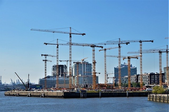 construction site, hafencity, hamburg